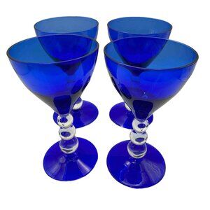 Bryce Crystal 737 Cobalt Blue Wine Glass